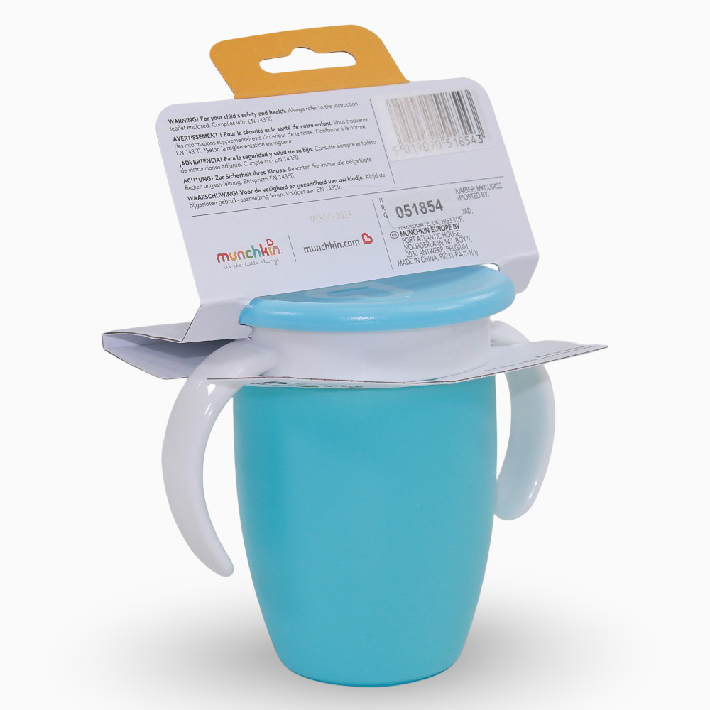 Munchkin Miracle® 360° Trainer Cup with Lid 7 oz - Blue 6 months +