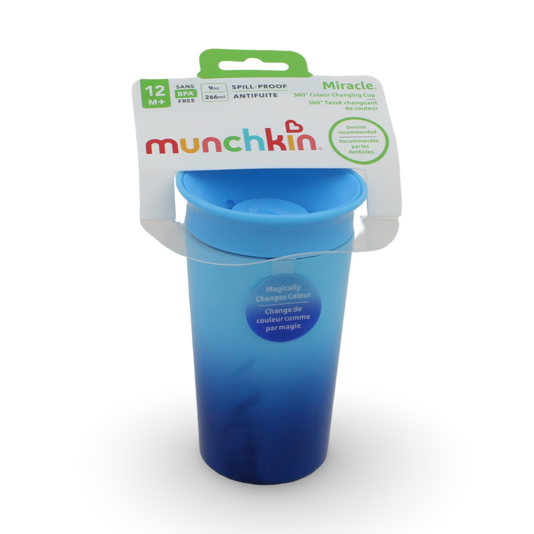 Munchkin Miracle 360° Color Changing Sippy Cup +12m – Blue - Baby Essentials