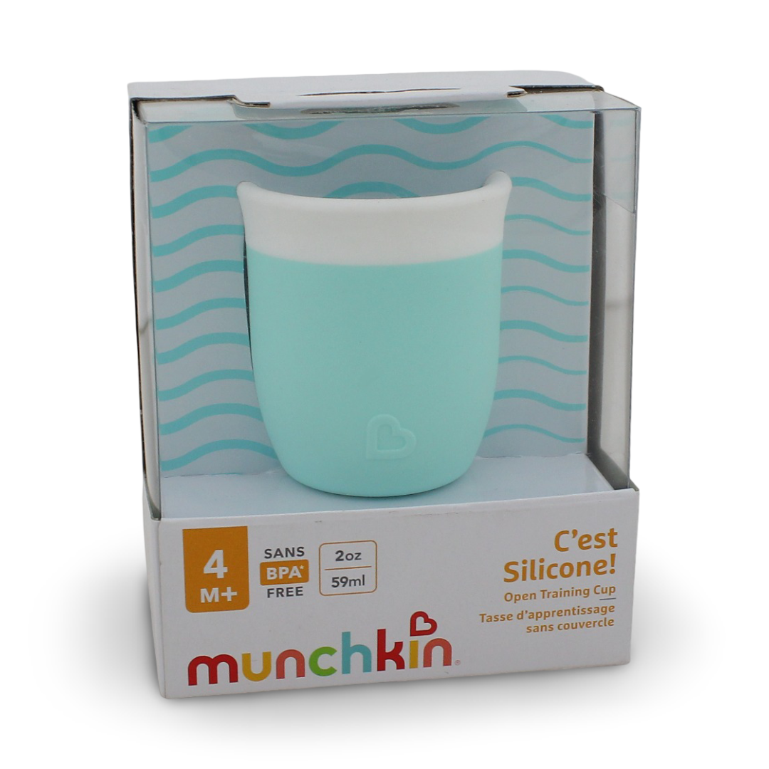 Munchkin C'est Silicone! Open Training Cup +4m – Mint - Baby Essentials