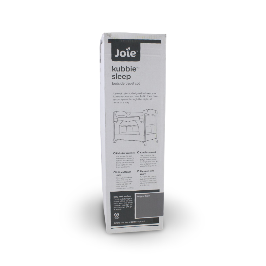 Joie Kubbie Sleep Compact Travel Cot – Foggy Grey