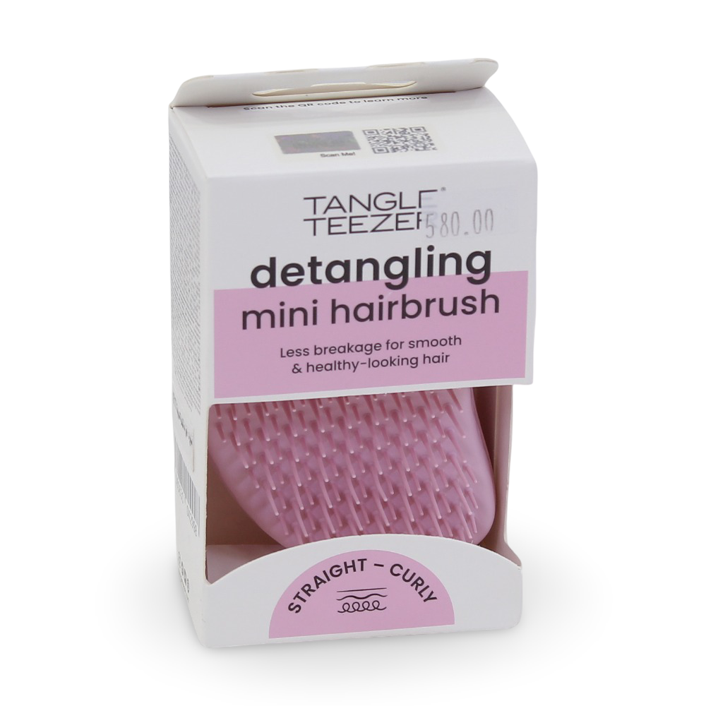 Tangle Teezer Original Straight - Curly Detangling Mini Hairbrush - Pink - Clothing