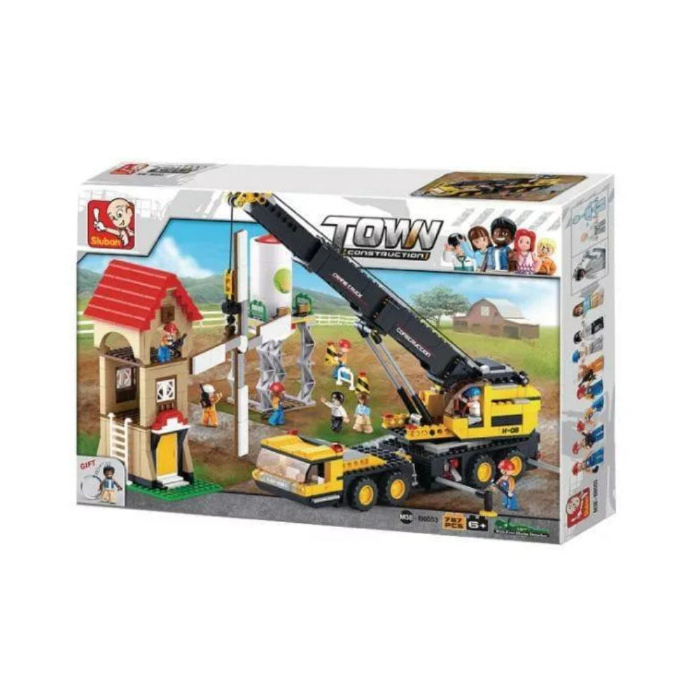 Sluban Town Construction Crane Truck Building Blocks Set - 767 Pcs