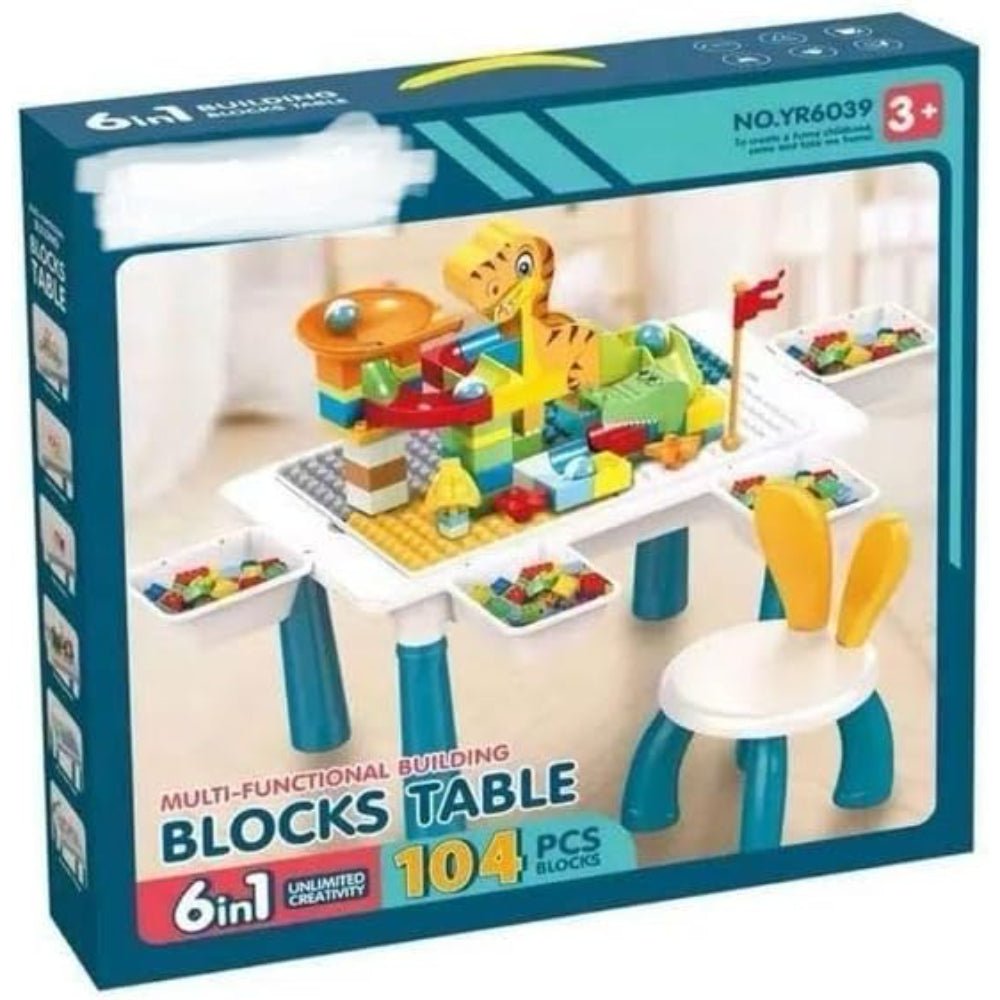 6-in-1 Multifunctional Building Blocks Table - 104 Pcs