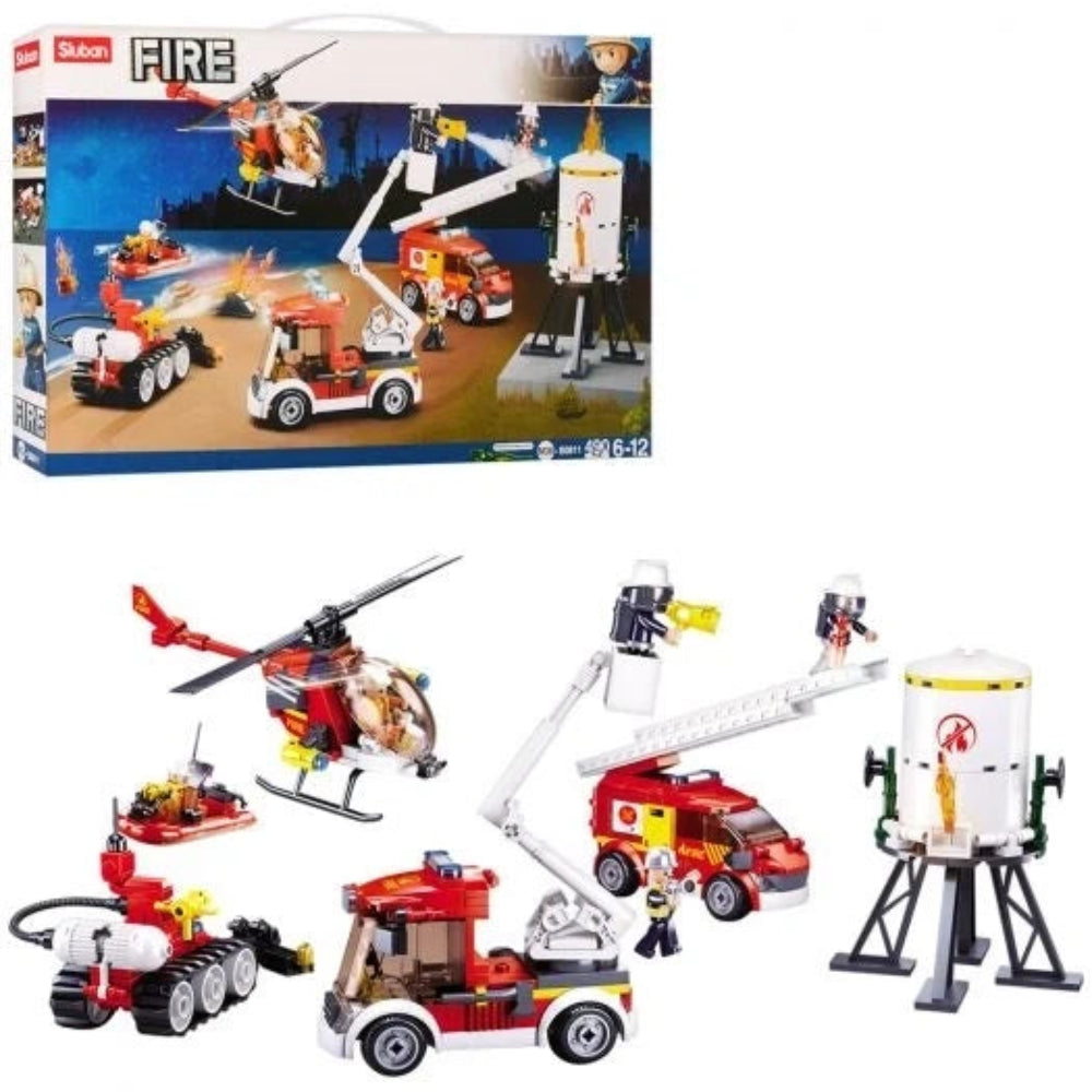 Sluban Fire Fighter Building Block Set – 490 Pcs - Toys