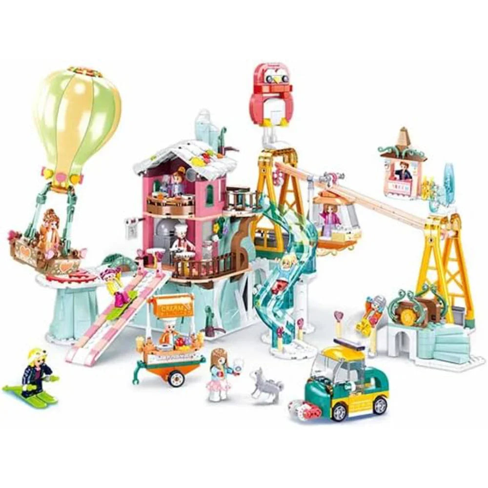 Sluban Girls Dream Happy Diary Ski Field Building Blocks Set - 1065 Pcs