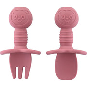 True Gold Silicone (Fork & Spoon) Set +4m – Dusty Pink