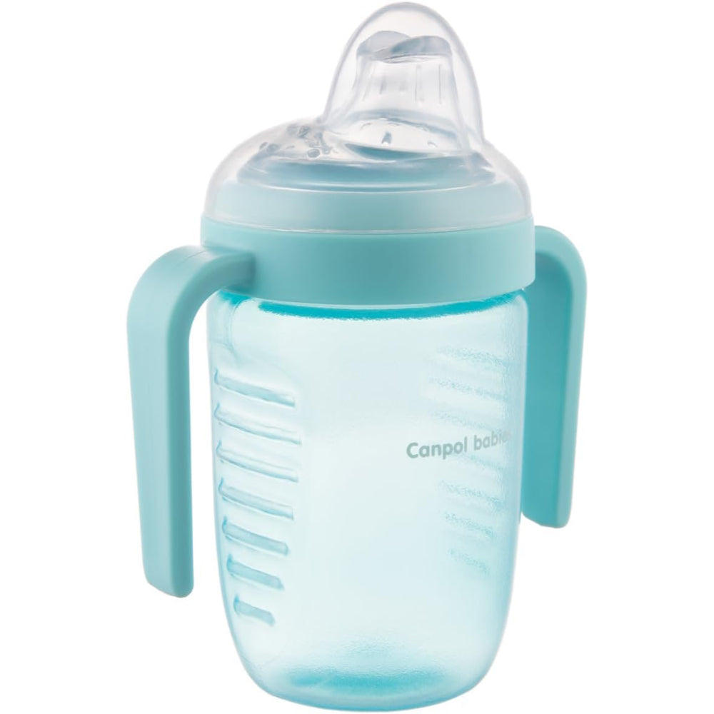 Canpol Babies Non-spill Cup Silicone Spout +9m 220ml with Handles – Aqua