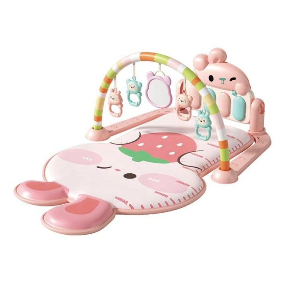 Rabbit Baby Fitness Piano and Activity Gym Play Mat – Pink