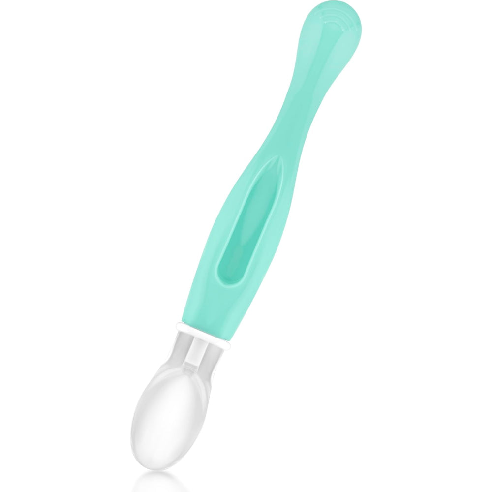 La Frutta Dual Sided Silicone Spoon 4m+ – Green - Baby Essentials