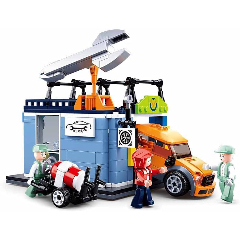 Sluban Town City Scene Maintenance Shop Building Blocks Set - 340 Pcs