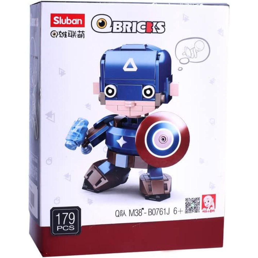Sluban Qbricks Caption American Character Blocks Set - 179 Pcs