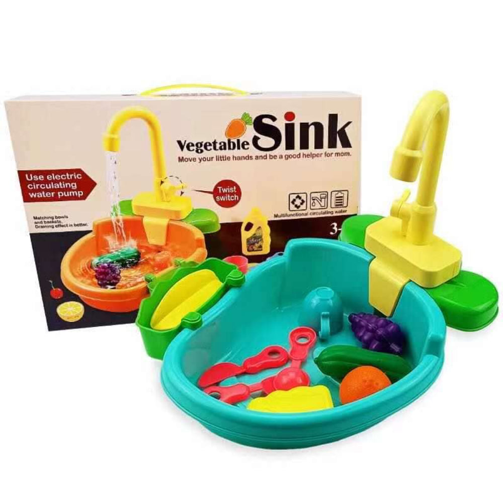 Children's Vegetable Kitchen Sink Toy Set