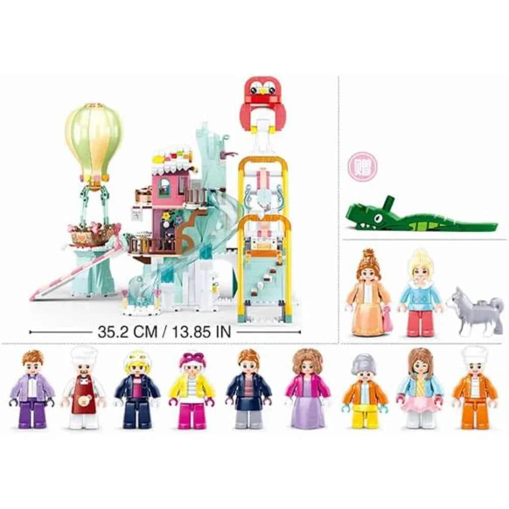 Sluban Girls Dream Happy Diary Ski Field Building Blocks Set - 1065 Pcs