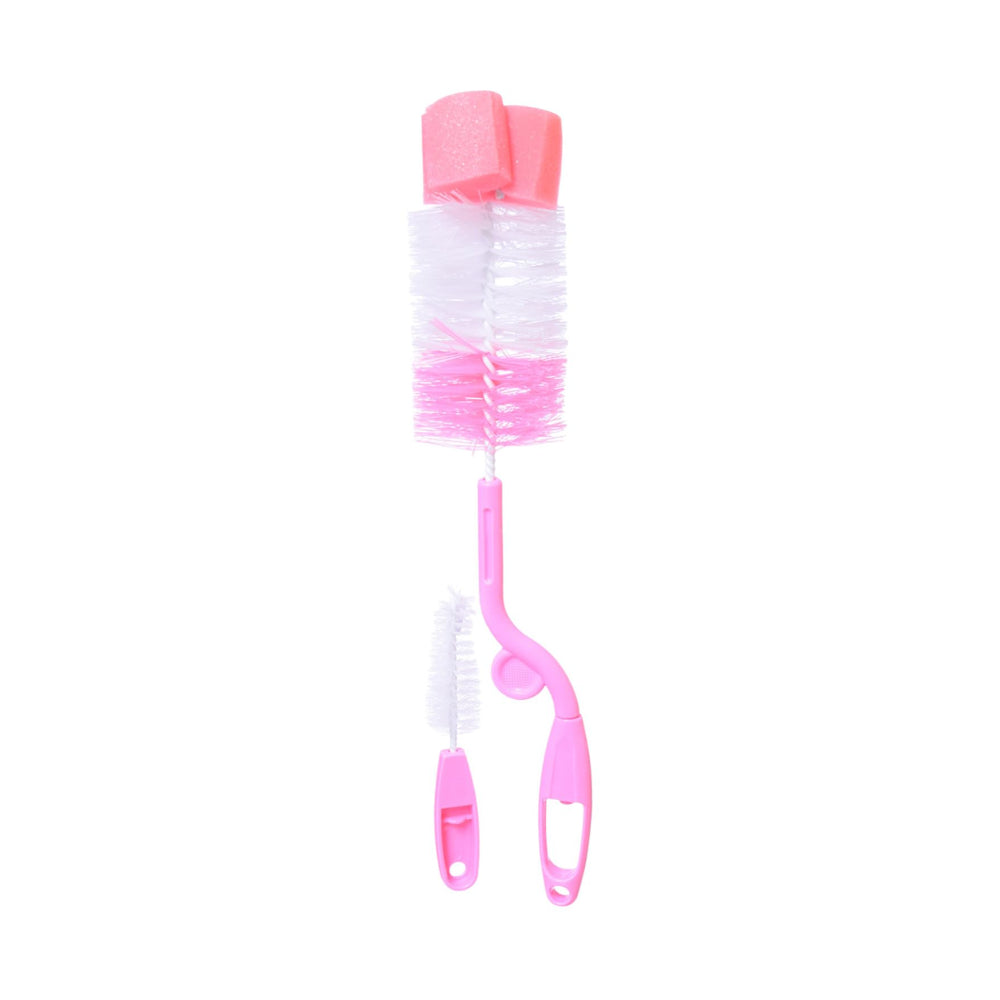 Safari Baby Bottle and Teat Cleaning Brush Set – Pink - Baby Essentials