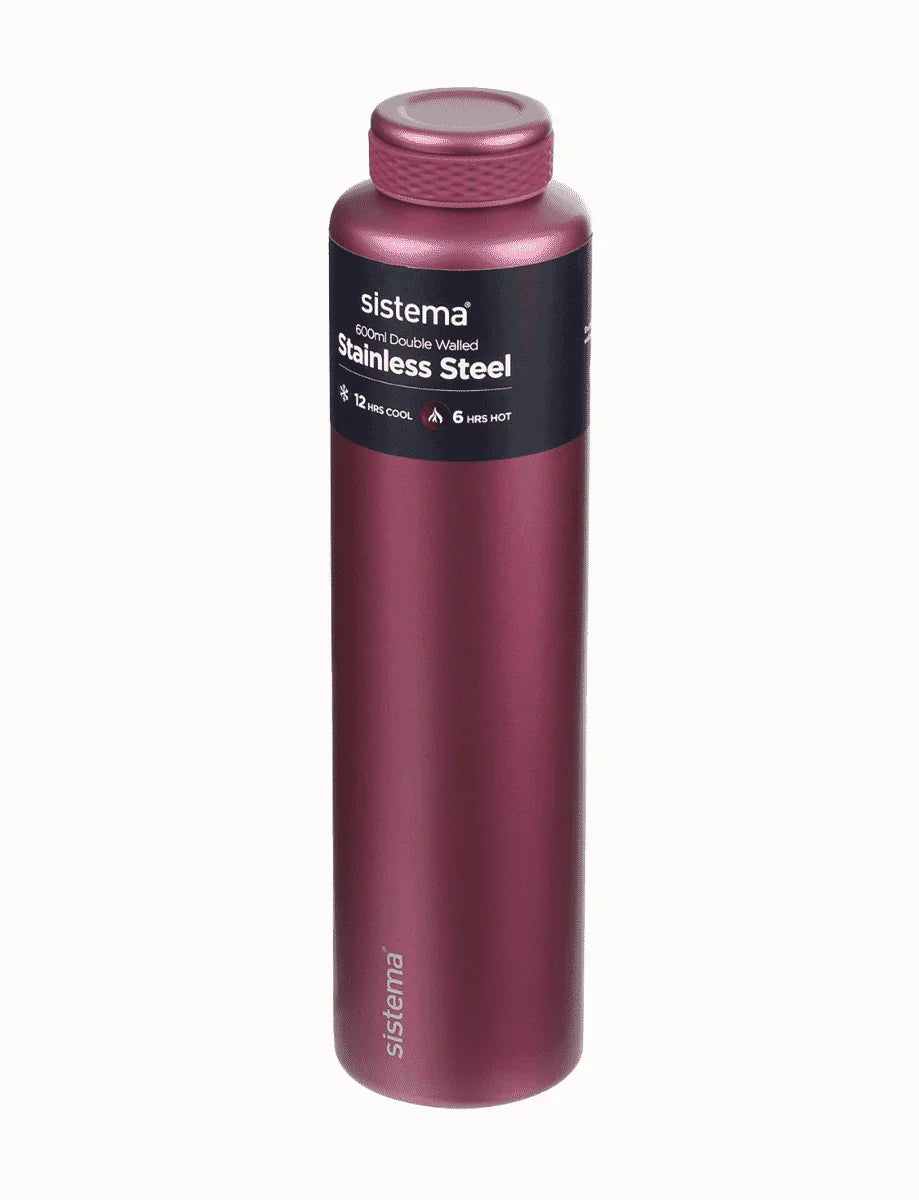 Sistema Stainless Steel Insulated Bottle – Maroon - School