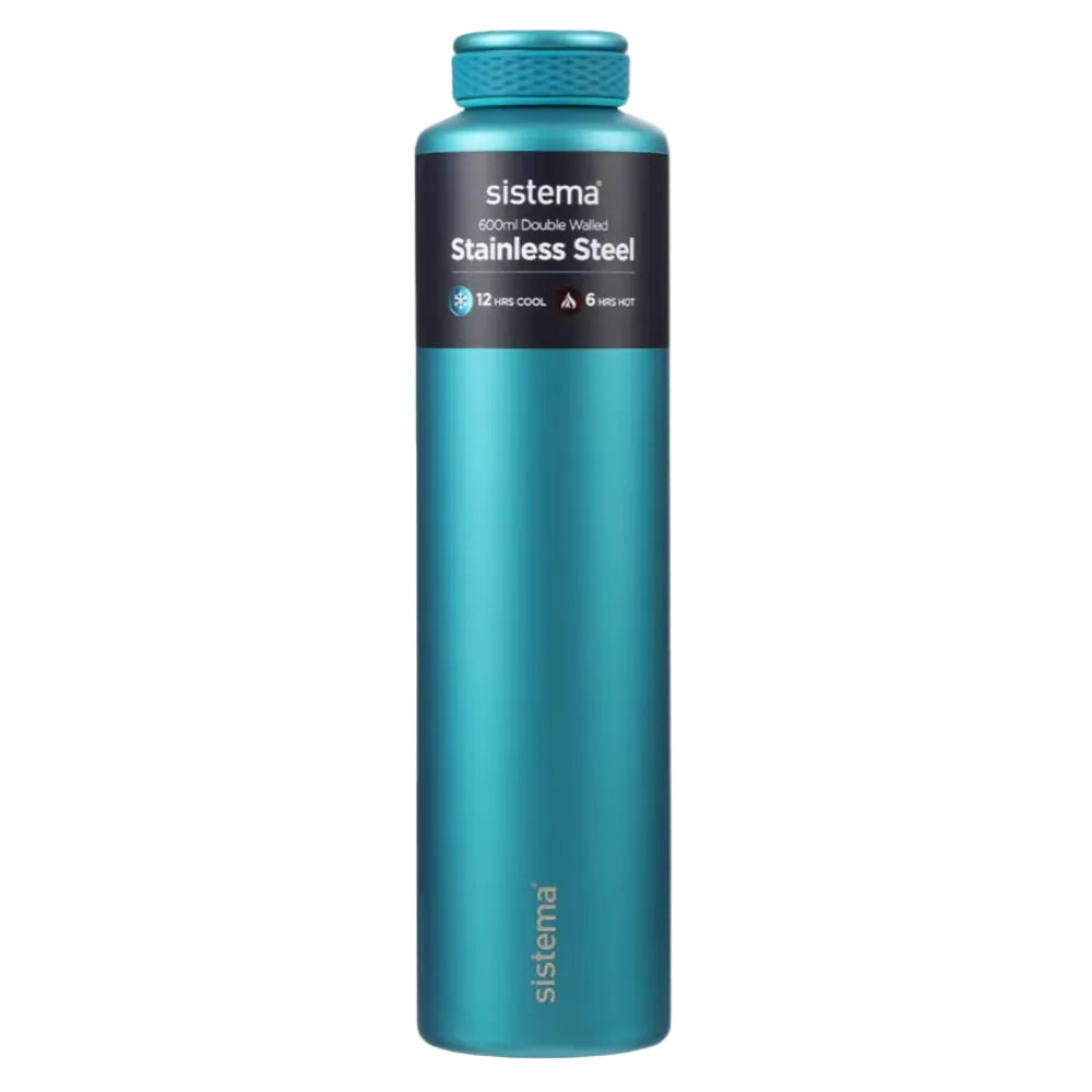 Sistema Hydrate Stainless Steel Water Bottle 600ml – Turquoise