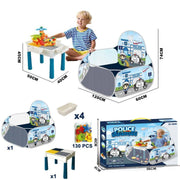 Police Station Tent with Building Blocks