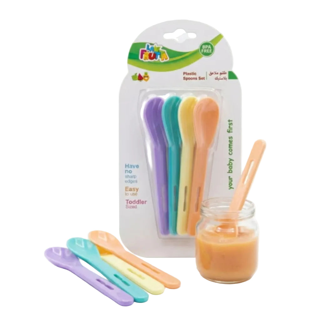 La Frutta Plastic Baby Spoons Set – 4 Pcs - Baby Essentials