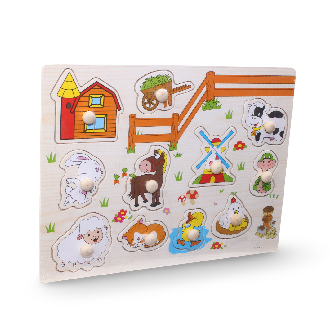 Wooden Farm Knob Puzzle