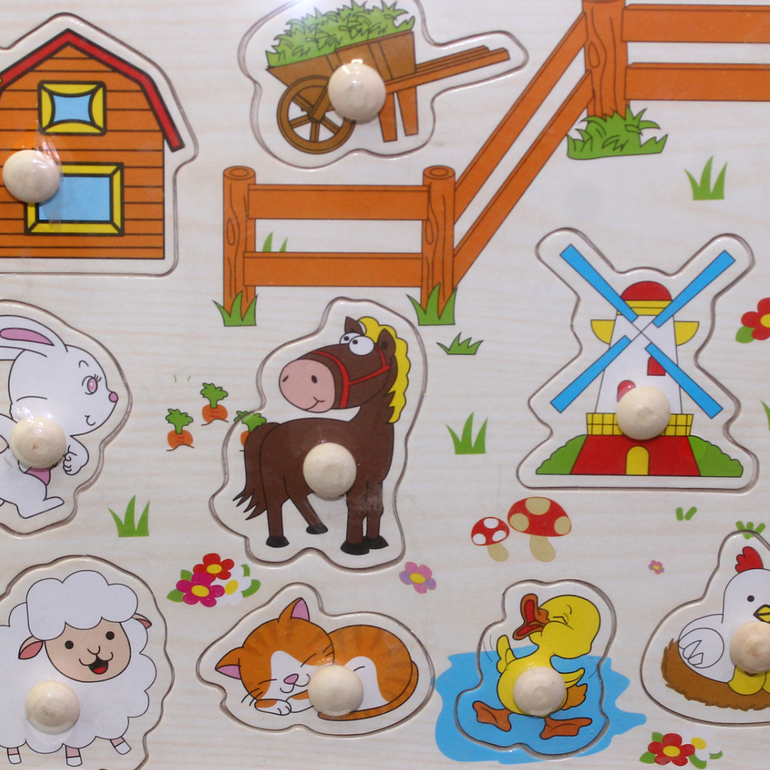 Wooden Farm Knob Puzzle