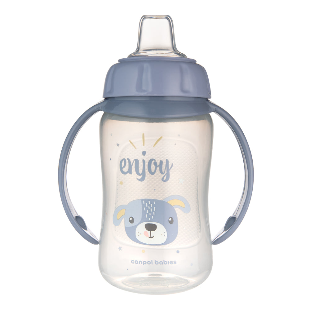 Canpol Babies Training Cup with Silicone Spout 320ml – Blue Dog (6m+)