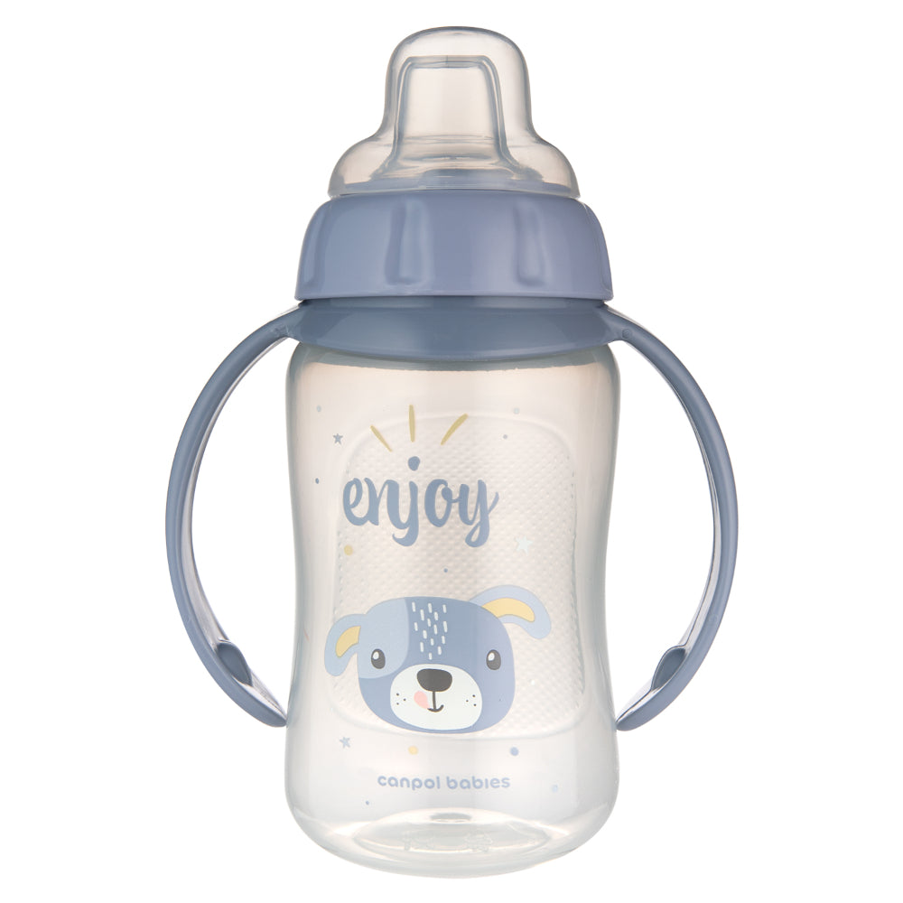 Canpol Babies Training Cup with Silicone Spout 320ml – Blue Dog (6m+)