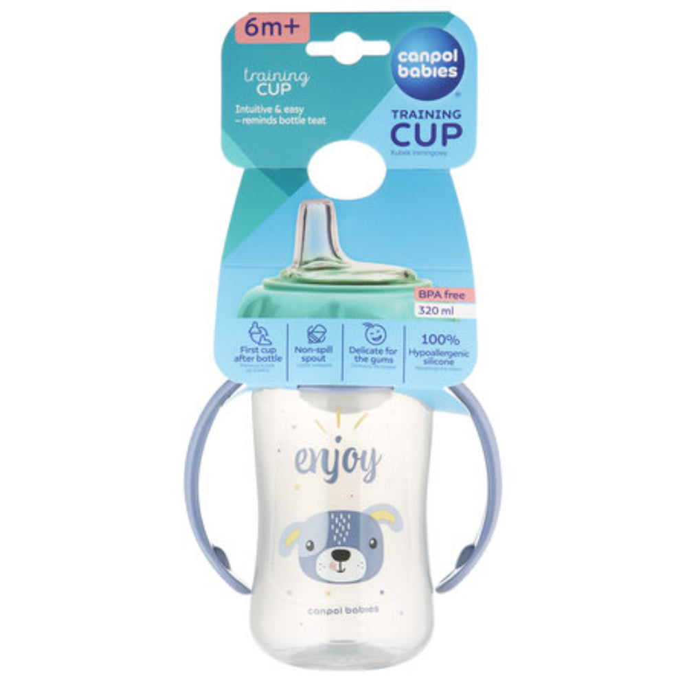 Canpol Babies Training Cup with Soft Silicone Spout 6m+ 320ml – Blue