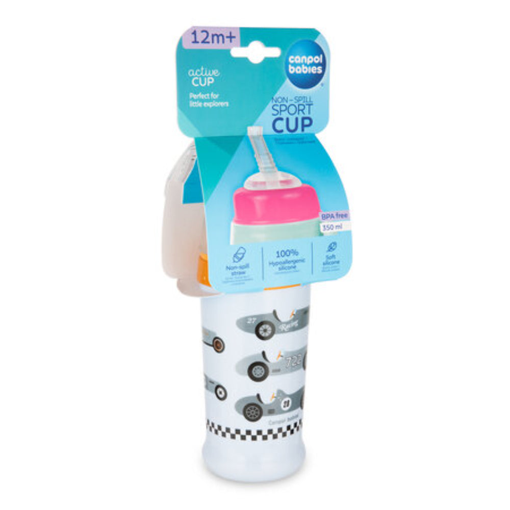 Canpol Babies Non-Spill Sport Cup with Silicon Straw 350ml