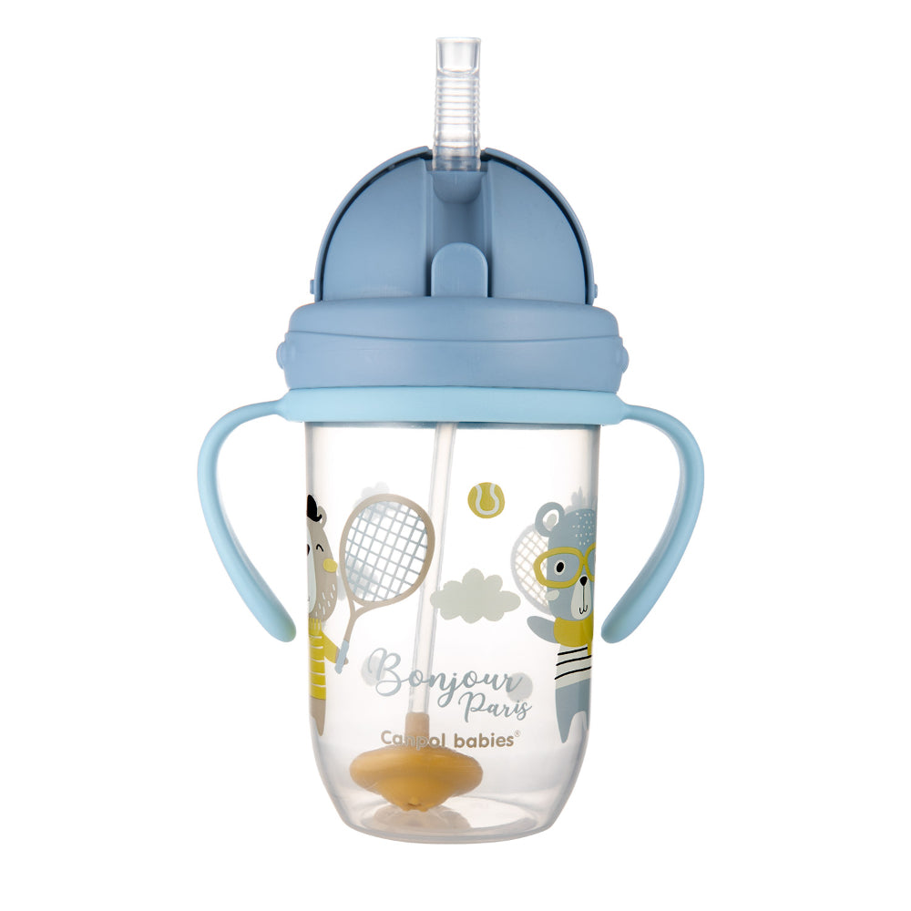 Canpol Babies Non-spill cup with Weighted Straw 270ml - Blue (6m+)