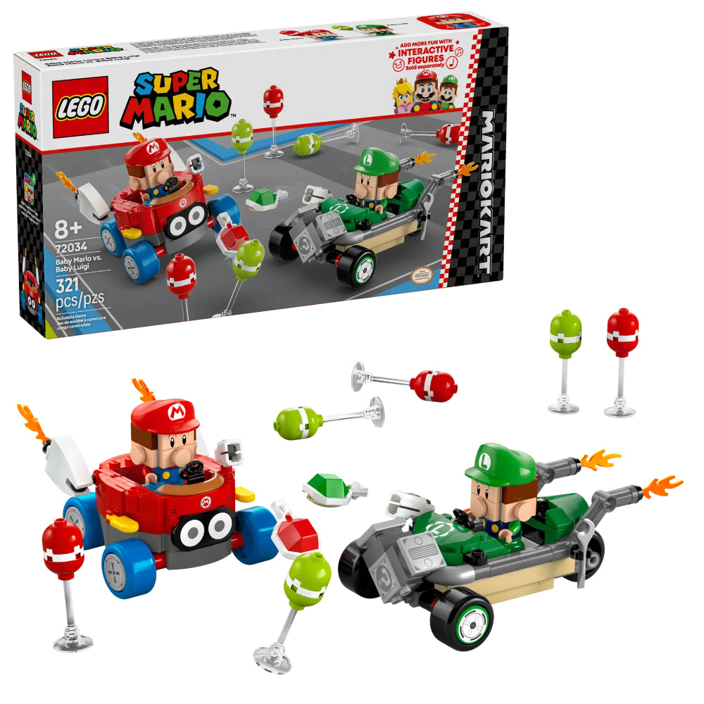 Lego Super Mario "Mario Kart" Baby Mario vs. Baby Luigi Building Set - Toys