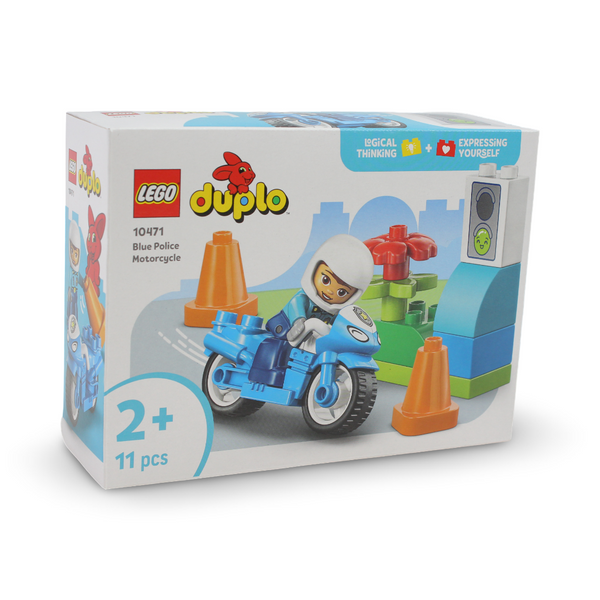 Lego Duplo Town Blue Police Motorcycle Building Blocks Set