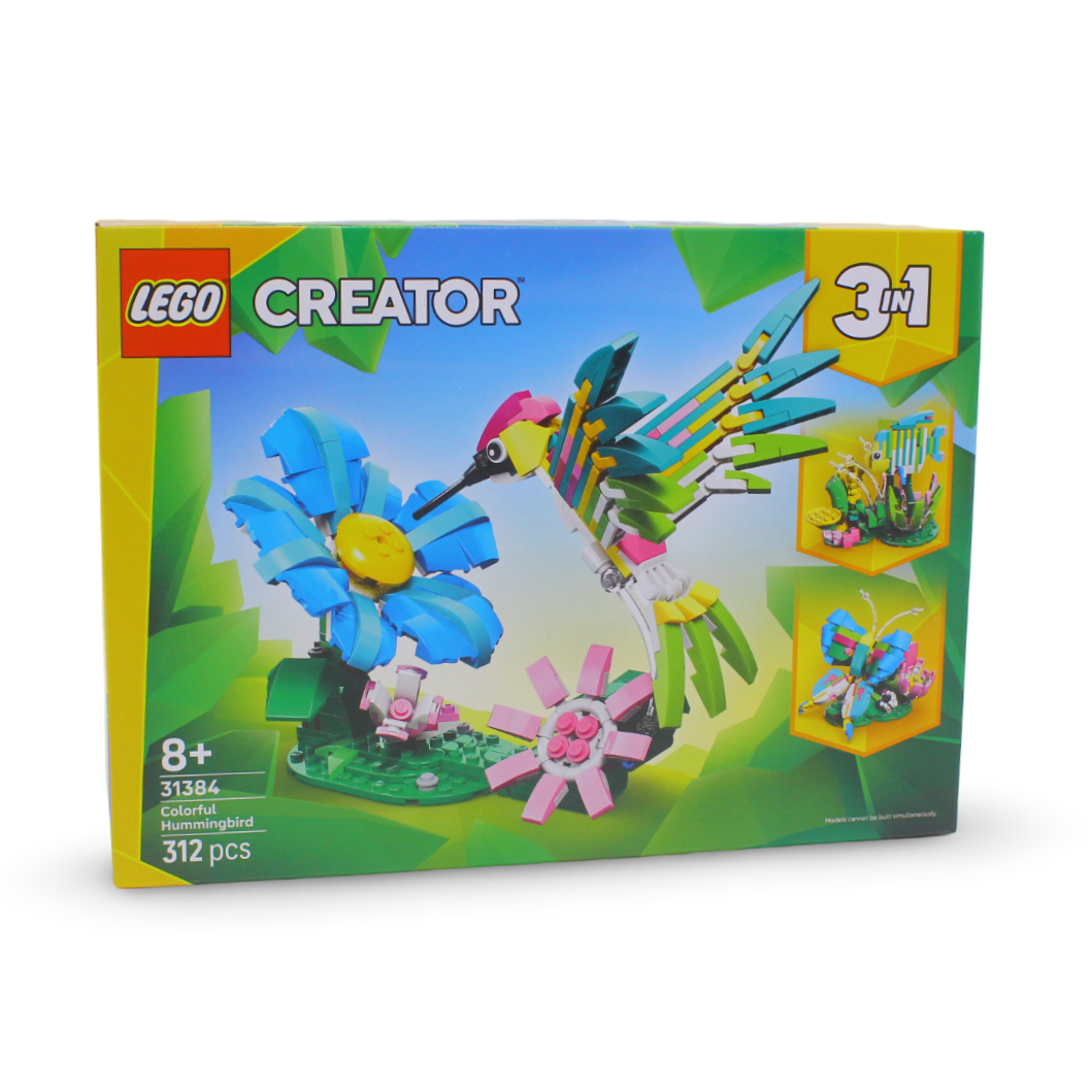 Lego Creator 3-in-1 Wild Animals: Colorful Hummingbird Building Blocks Set – 312 Pcs