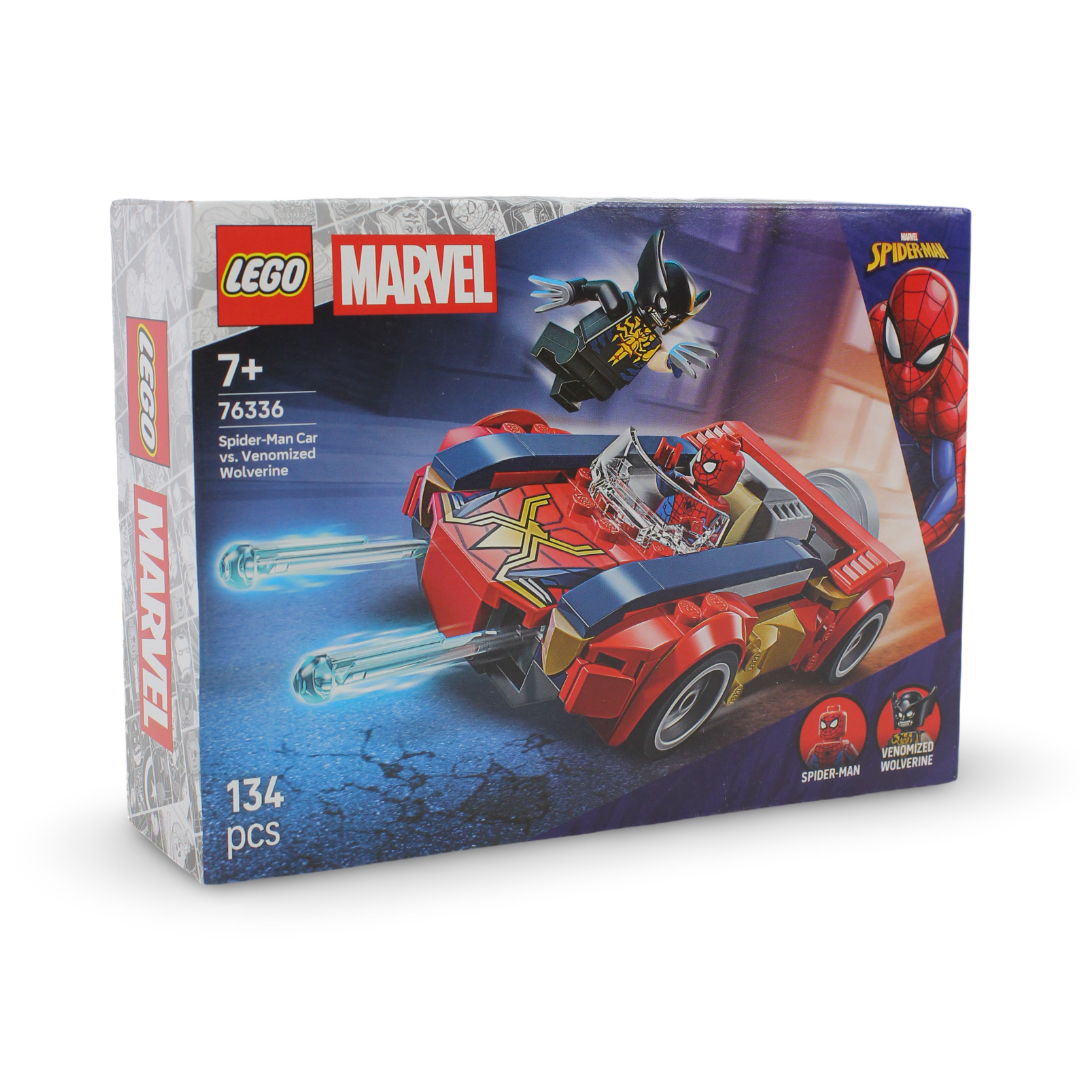 Lego Marvel Spider-Man Car vs. Venomized Wolverine Building Blocks Set – 134 Pcs