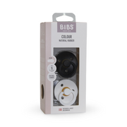 BIBS Pacifier Colour 2 Pack Latex Size 1 Black/White