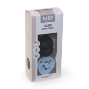 BIBS Pacifier Colour 2 Pack Latex Size 1 – Iron/Baby Blue