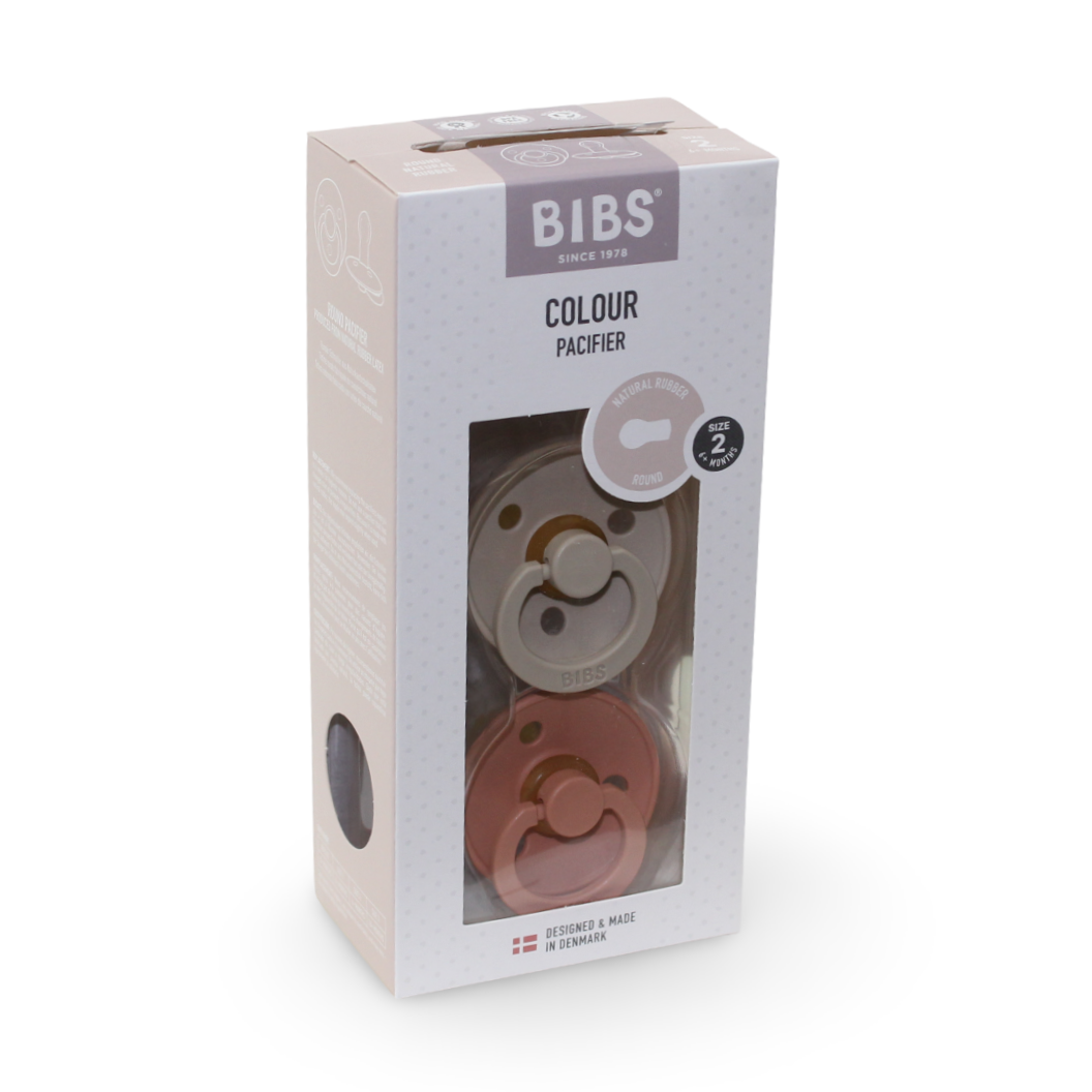 Pack of 2 - BIBS Color Baby Pacifier Latex Size 2 Vanilla/Peach