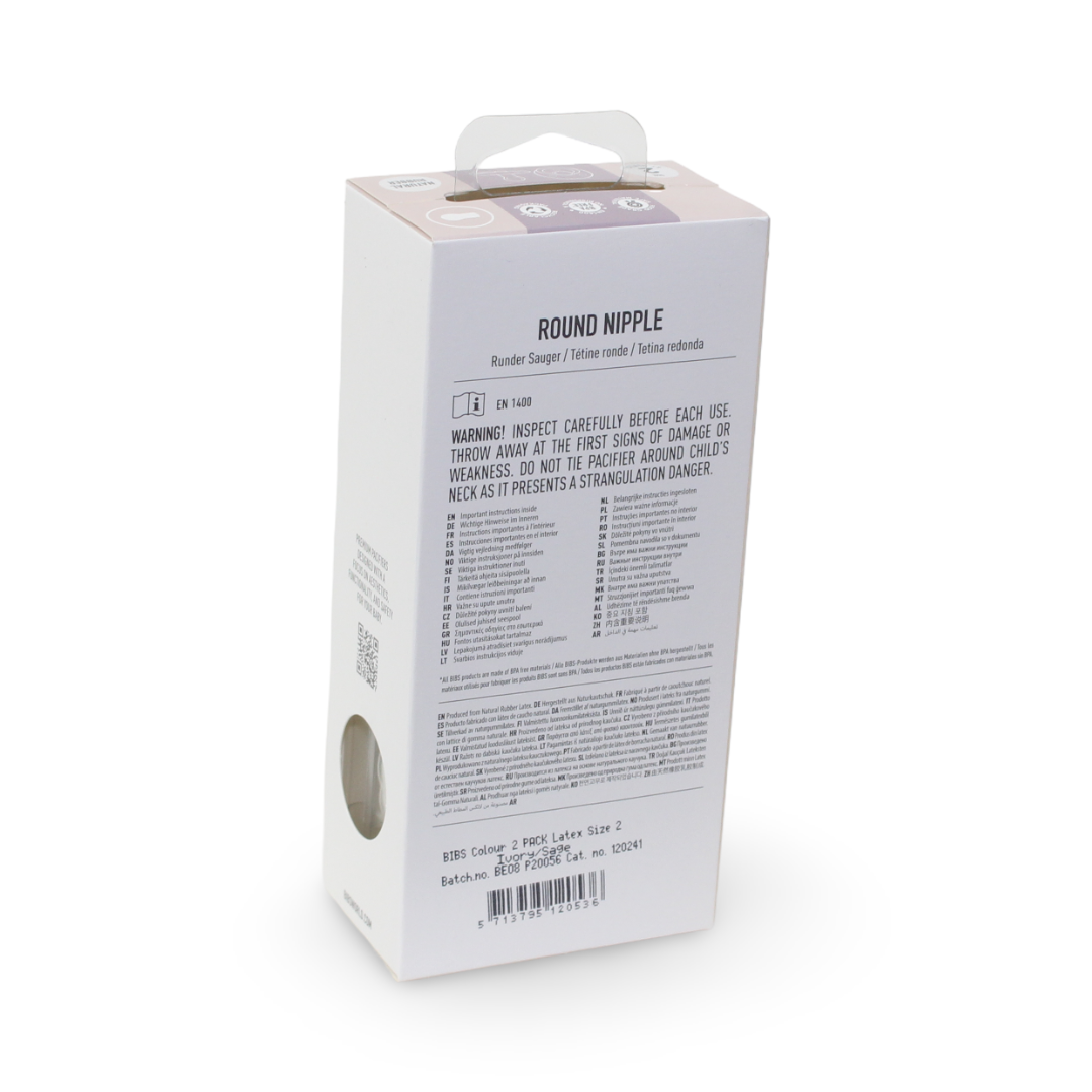 BIBS Color Sage & Ivory - Size 2 (Pack Of 2)