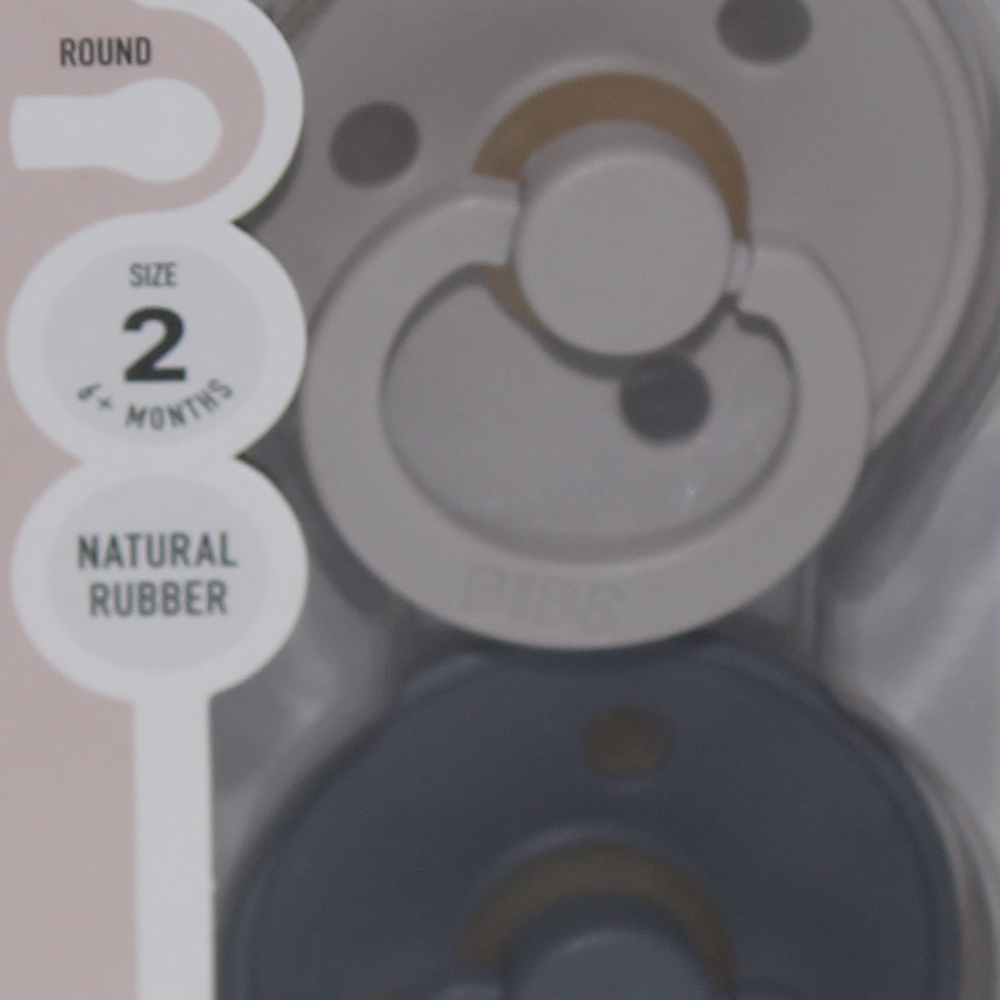 BIBS Pacifier Colour Pack of 2 Latex – Size 2 Sand/Iron