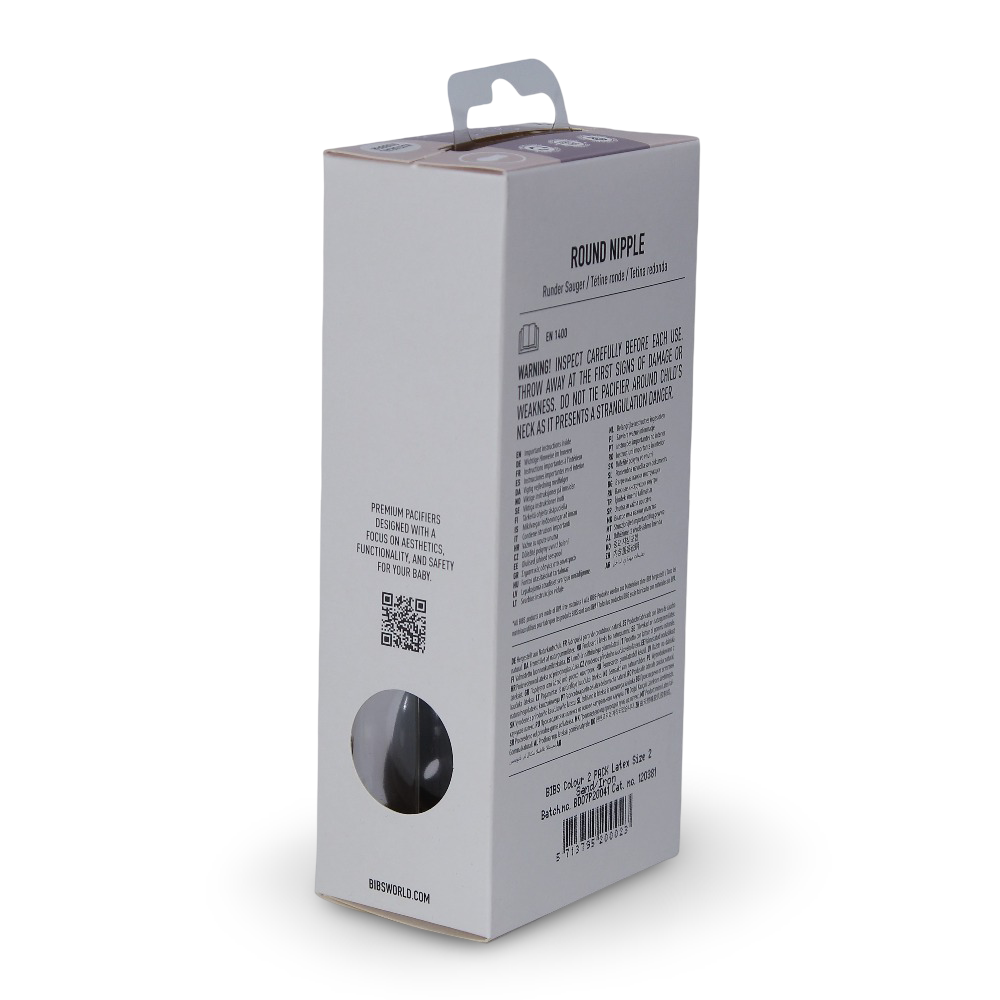 BIBS Pacifier Colour Pack of 2 Latex – Size 2 Sand/Iron