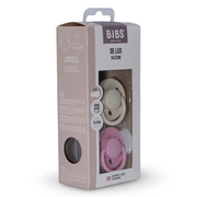 BIBS De Lux Cilicone Pacifier Pack of 2 – One Size Ivory/Baby Pink
