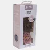 BIBS Baby Boehme Pacifier 2-Pack Latex Size 1 – Dark Oak/Blush