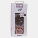 BIBS Boheme Pacifier 2 PACK Latex Size 2 Dark Oak/Blush