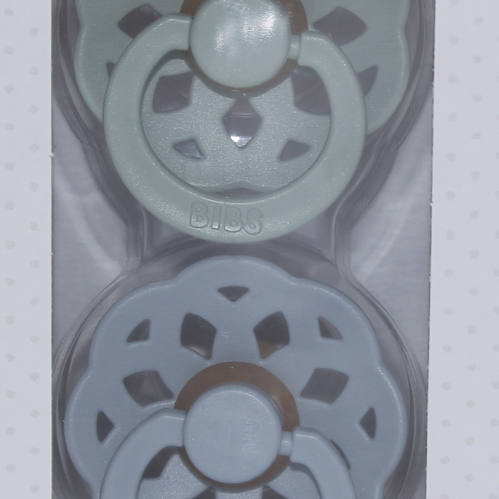 BIBS Boheme Pacifier Pack of 2 – Latex Size 1 Sage/Cloud