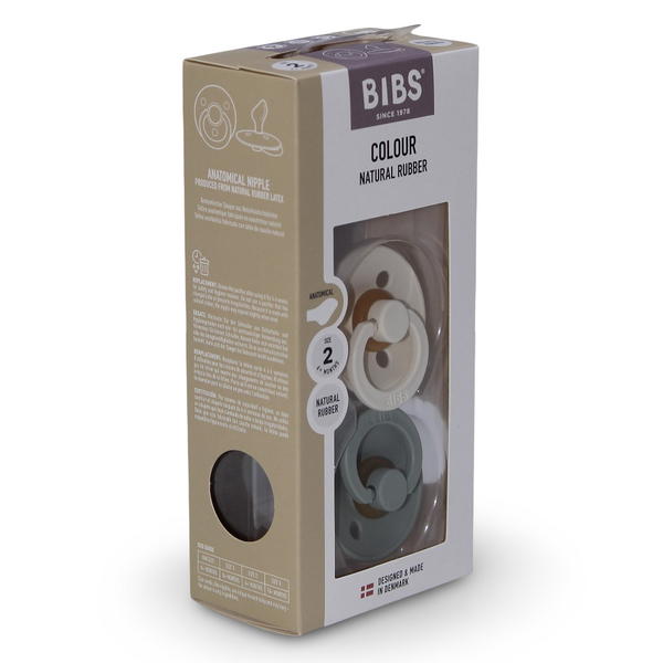 BIBS  Colour Pacifiers Pack of 2 – Ivory/Sage