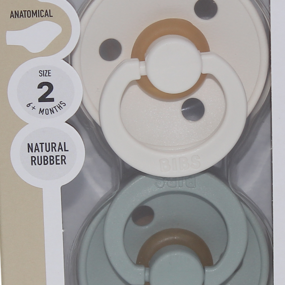BIBS  Colour Pacifiers Pack of 2 – Ivory/Sage