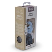 BIBS Colour Natural Rubber Pacifier Pack of 2 – Latex Size 1 Anatomical Baby Blue/Petrol
