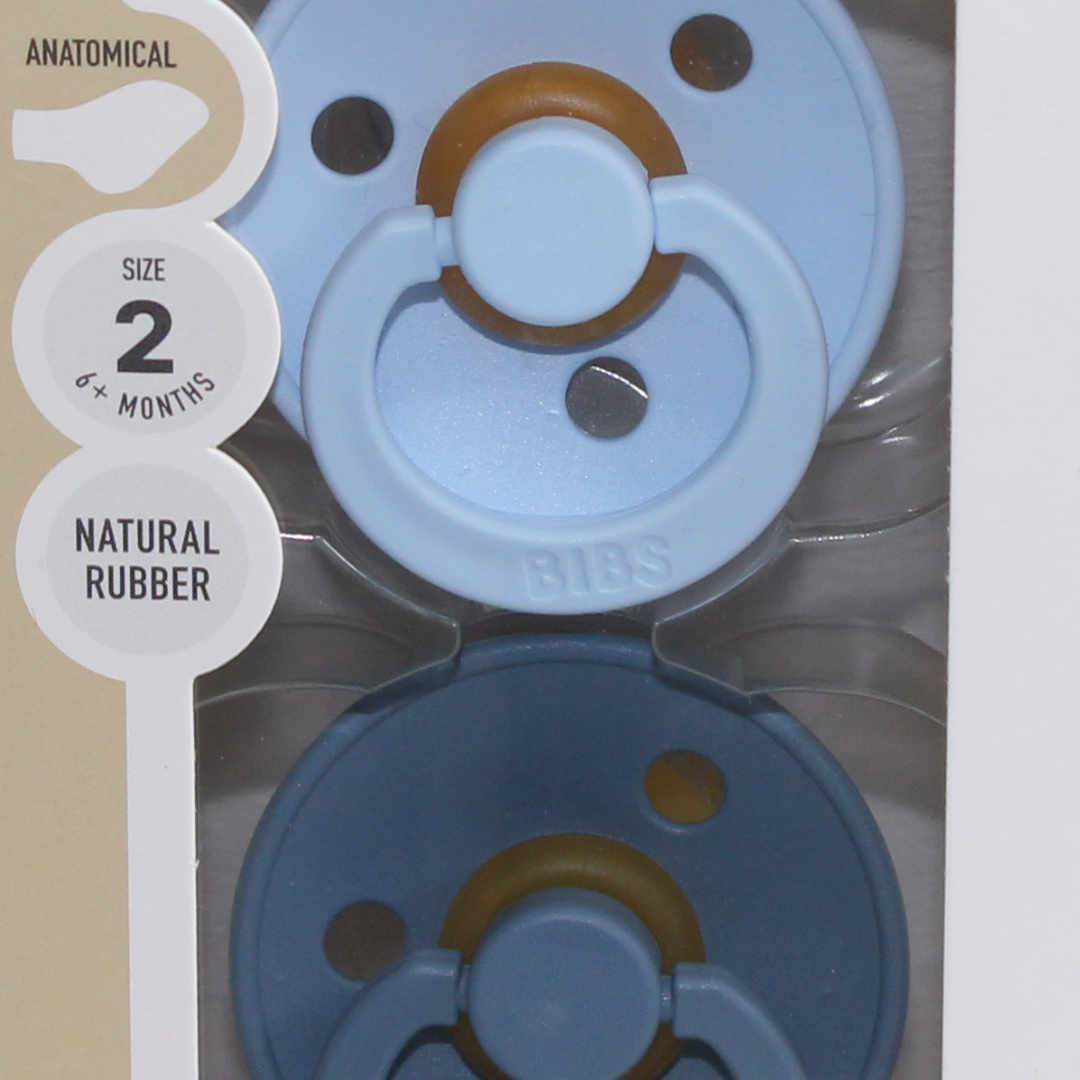 BIBS x Liberty Colour Natural Rubber Pacifiers Size 2 – Baby Blue Pack Of 2
