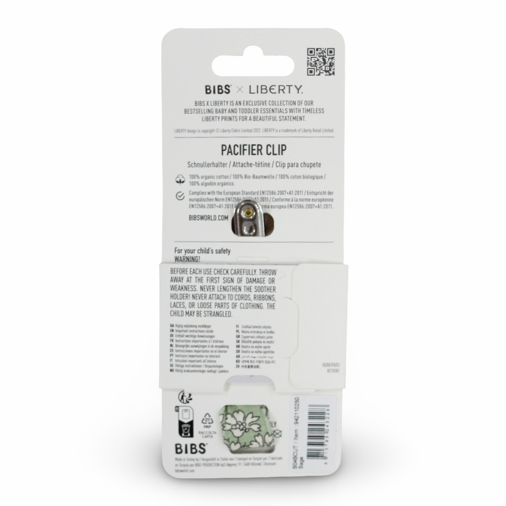 BIBS x Liberty Pacifier Clip - Capel Sage