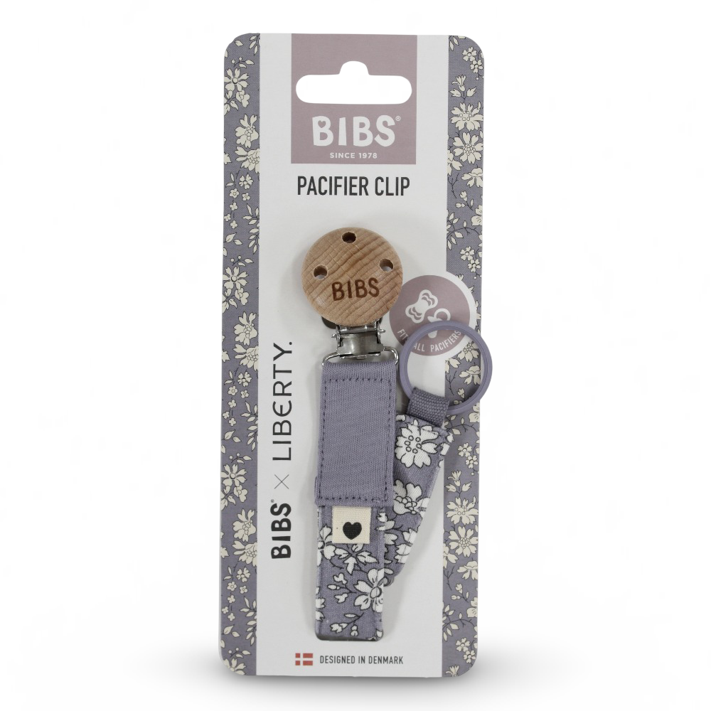 BIBS x Liberty Pacifier Clip - Capel Fossil Grey