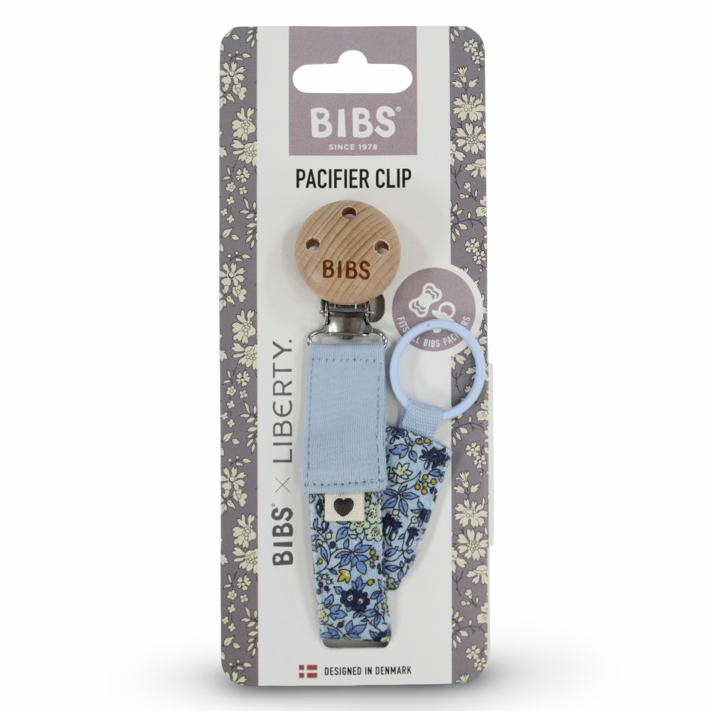 BIBS x Liberty Pacifier Clip - Chamomile Lawn Baby Blue - Baby Essentials